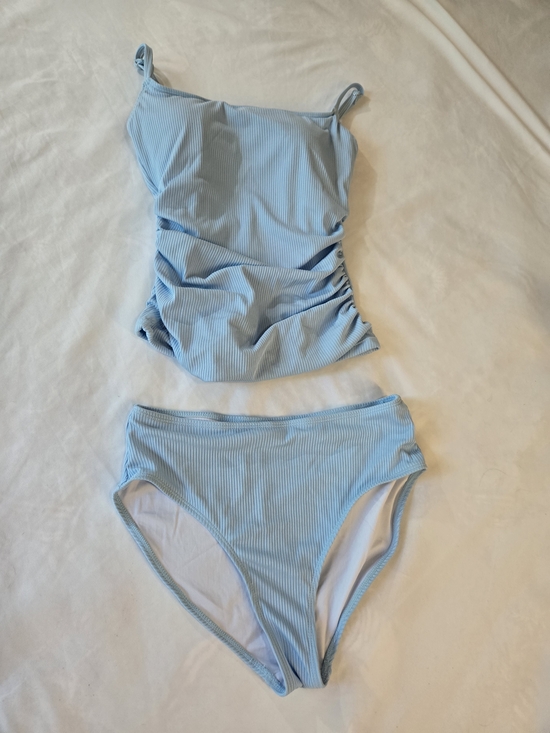 Other - Light Blue Ribbed Two-Piece Tankini Set M